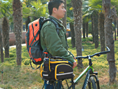 Велосипедная сумка на багажник CoolChange Bag 1680D PU (35L) Yellow - Фото 15