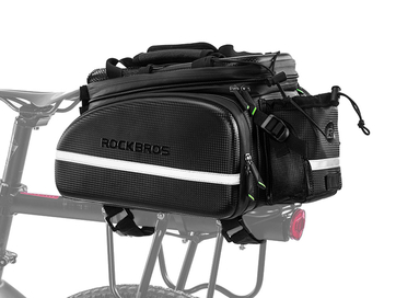 Велосипедная сумка на багажник RockBros 240D PU (35L) Carbon